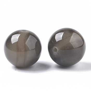 Resin Beads, Imitation Gemstone, Round, Light Grey, 20mm, Hole: 2mm