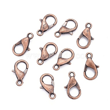 Red Copper Tone Zinc Alloy Lobster Claw Clasps(X-E102-NFR)-2