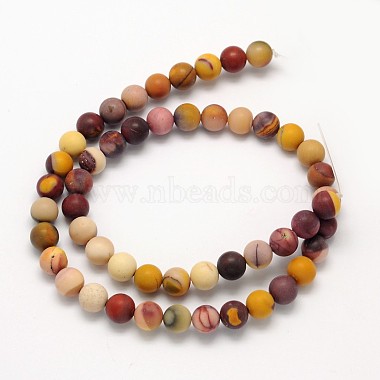 Frosted Round Natural Mookaite Beads Strands(G-N0166-65-8mm)-3