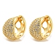 Brass Micro Pave Clear Cubic Zirconia Thick Hoop Earrings(EJEW-Q785-07G)-1