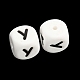 20Pcs White Cube Letter Silicone Beads 12x12x12mm Square Dice Alphabet Beads with 2mm Hole Spacer Loose Letter Beads for Bracelet Necklace Jewelry Making(JX432Y)-2