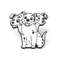 Enamel Pins, Alloy Brooches for Backpack Clothes, Cadmium Free & Lead Free, Dog, White, 28x28x1.5mm(JEWB-P038-11B-EB)