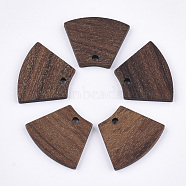 Walnut Wood Pendants, Trapezoid, Saddle Brown, 18x22.5x2.5~3mm, Hole: 1.8mm(WOOD-S054-26)