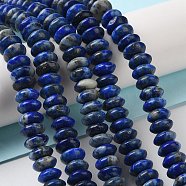 Natural Lapis Lazuli Beads Strands, Saucer Beads, Rondelle, 6~6.5x3mm, Hole: 1mm, about 118~119pcs/strand, 15.35''(39cm)(G-Z030-A22-01)