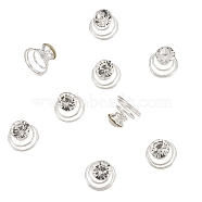 Rhinestone Hair Clips, Tools Screw Clamp Hairpins, Clear, 8mm, 15mm(IFIN-WH0004-05)