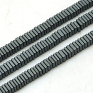Non-magnetic Synthetic Hematite Beads Strands, Frosted, Square, Black Plated, 3x1mm, Hole: 1mm, 15.7 inch(G-K003-3mm-07F)