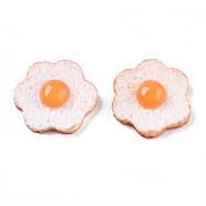 Resin Cabochons, Fried Egg/Poached Egg, White, 20x19~19.5x5mm(CRES-T010-69)