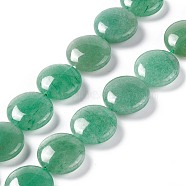 Natural Green Aventurine Beads Strands, Flat Round, 19.5~20.5x7~8mm, Hole: 1mm, about 20pcs/strand, 15.55''~15.98''(39.5~40.6cm)(G375-27)