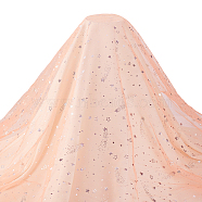 1 Bag Nylon Glitter Mesh Lace Fabric, for Kids Party Dress Decoration, Garment Making, Bisque, 150~161x0.01cm(DIY-BC0012-56B)