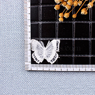Lace Embroidery Sewing Fiber, DIY Garment Accessories, Butterfly, White, 40x47mm(DIY-WH0122-05)