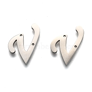 304 Stainless Steel Links Connectors, Letter, Letter.V, 18x15x1.5mm, Hole: 0.9mm(STAS-Y006-60P-V)