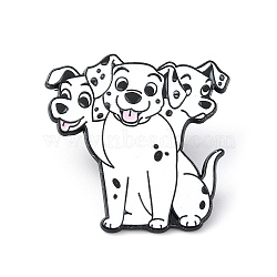 Enamel Pins, Black Alloy Brooches for Backpack Clothes, Cadmium Free & Lead Free, Dog, White, 28x28x1.5mm(JEWB-P038-11B-EB)