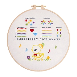 DIY Embroidery Kit, including Embroidery Needles & Thread, Linen Cloth, Duck, 290x290mm(DIY-P077-153)