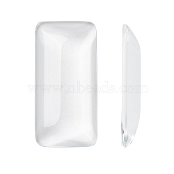 Transparent Rectangle Glass Cabochons, Clear, 38x19x6.5mm(X-GGLA-R025-38x19)