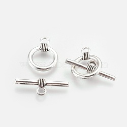 Alloy Toggle Clasps, Antique Silver, Ring: 20x15x2mm, Hole: 2.5mm, Bar: 26x9x3mm, Hole: 3mm(PALLOY-J659-23AS)