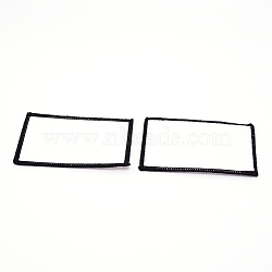 Black Border Blanks Patch,   Iron on/Sew on Patches, for Clothes, Hats, Uniforms, Backpacks or Other Objects, Rectangle, White, 80x50x2mm(DIY-WH0221-68)