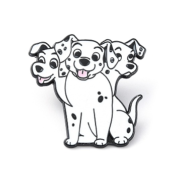 Enamel Pins, Alloy Brooches for Backpack Clothes, Cadmium Free & Lead Free, Dog, White, 28x28x1.5mm