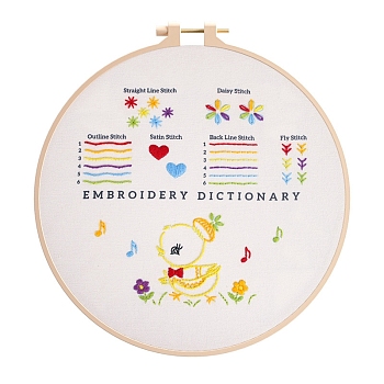 DIY Embroidery Kit, including Embroidery Needles & Thread, Linen Cloth, Duck, 290x290mm