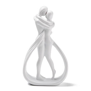 Valentine's Day Resin Couple Figurine, for Home Desktop Decoration, White, 74x28x127.5mm