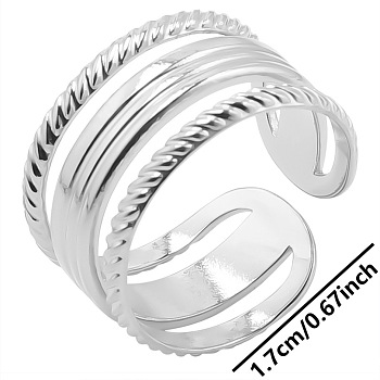 Simple Stainless Steel Wide Band Rings, Open Cuff Rings for Men and Women