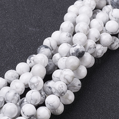 8mm White Round Howlite Beads