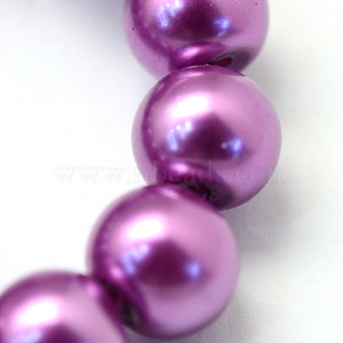 cuisson peint perles de verre nacrées brins de perles rondes(HY-Q003-4mm-16)-3