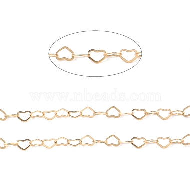 Brass Flat Heart Link Chains(CHC-M023-05G)-2