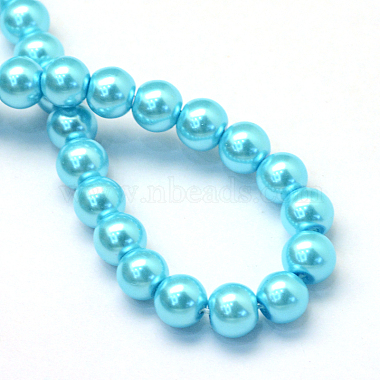 Baking Painted Pearlized Glass Pearl Round Bead Strands(HY-Q003-6mm-48)-4