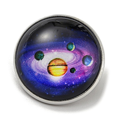 Mauve Planet Glass Brooch