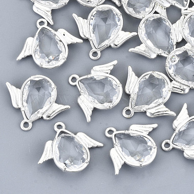 Silver Clear Angel & Fairy Alloy+Glass Pendants