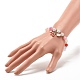 Круглый эластичный браслет из бисера карамельного цвета с подвеской в виде сердца вишневого цвета для женщин(BJEW-JB07636-01)-3