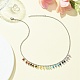 Natural & Synthetic Mixed Gemstone Round Charms Bib Necklace with 304 Stainless Steel Chains(NJEW-TA00088)-3