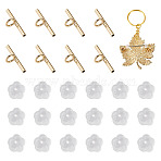 Brass Tube Bails, Loop Bails, with Plastic Ear Nuts, Tube, Golden, 8x20x6mm, Hole: 4mm(DIY-TA0014-37C-G)