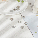 10Pcs 201 Stainless Steel Charms, Flat Round with Heart, Stainless Steel Color, 11.8x1mm, Hole: 1.5mm(STAS-LP0003-42)