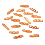 Opaque Resin Imitation Food Cabochons, Bread, Orange, 37x9x7mm(RESI-C079-01)