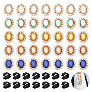 DIY Oval Shoes Buckle Clips Decoration Making Kit, Including Nylon Detachable Blank Shoelace Buckle Clips, Cat Eye Cabochons, Mixed Color, 80Pcs/box(FIND-NB0004-23)