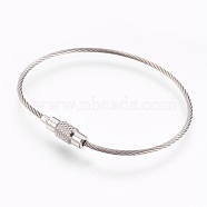 304 Stainless Steel Bracelet Making, with Clasps, Stainless Steel Color, 6-1/8 inch(15.5cm), 1.5mm(BJEW-F167-04P-A)