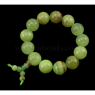 Buddha Mala Beads Bracelet, Round Natural Jade Bracelet, about 6.5cm inner diameter, Beads: about 16mm in diameter(X-PJBR006-27)