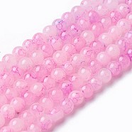 Spray Painted Glass Beads Strands, Round, Colorful, 4~4.5mm, Hole: 0.7mm, about 217pcs/strand, 31.4 inch(80cm)(X-GLAA-A038-A-78)