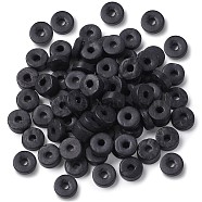 Coconut Beads, Dyed, Donut, Black, 9x2~5mm, Hole: 2mm, about 100pcs/bag(COCB-TA0001-02B-9mm)