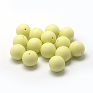 Food Grade Eco-Friendly Silicone Beads, Round, Champagne Yellow, 12mm, Hole: 2mm(SIL-R008B-33)