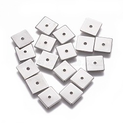 304 Stainless Steel Spacer Beads, Square, Stainless Steel Color, 8x8x0.7mm, Hole: 1.2mm(STAS-G200-03B-P)