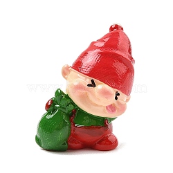 Christmas Elfin Resin Sculpture Display Decorations, for Home Office Desk, Red, 40x23.5x21mm(DJEW-K029-01B)