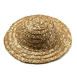 Mini Straw Hat, Doll Knitting Hat, Woven Cap DIY Craft Christmas Costume Accessory, Peru, 178x74mm(DIY-B074-02)