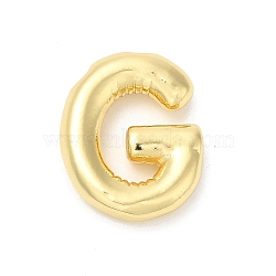 Rack Plating Brass Pendants, Balloon Letter Charm, for Personalized Name Necklaces Making, Long-Lasting Plated, Lead Free & Cadmium Free, Real 18K Gold Plated, Letter G, 21.5x17x5mm, hole: 3x1.5mm(KK-R143-21G-G)