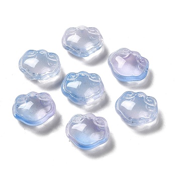 Transparent Glass Beads, Lock, Cornflower Blue, 14x16x7mm, Hole: 1.2mm