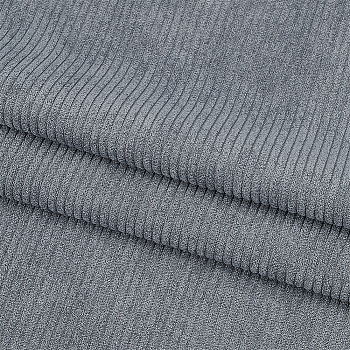 Corduroy Kintted Rib Fabric, for Clothing Accessories, Dark Gray, 156x0.05cm