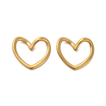 304 Stainless Steel Linking Rings, Twisted Heart, Golden, 15x17.5x3.5mm, Inner Diameter: 7x13.5mm