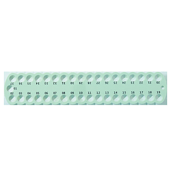 Plastic Cross Stitch Thread Holder, Embroidery Floss Organizer, Winding Plate, Sewing Accessories Board with 37 Holes, Aquamarine, 60x300mm