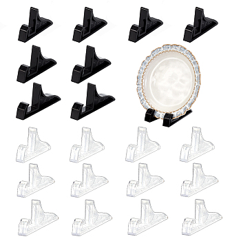 24Pcs 6 Styles Transparent Acrylic Display Holder for Photo Frame, Mixed Color, 8.1~11x1.2~2.5x4.3~5cm, 4pcs/style